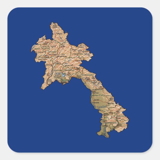 Laos Map Sticker (Vorderseite)