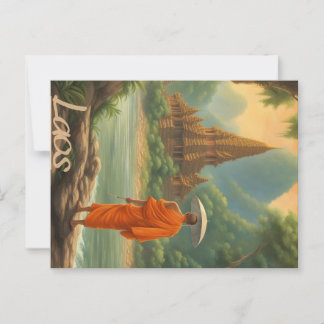 Laos Monk Postkarte