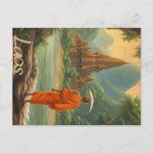 Laos Monk Postkarte (Vorderseite)