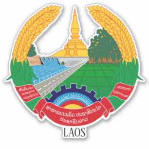 Laos National Emblem Patriotic Aufkleber