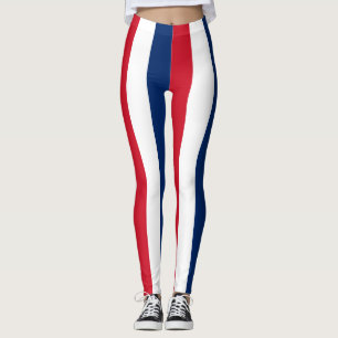 Laos National Flag Colors Vertikal gestreift Leggings
