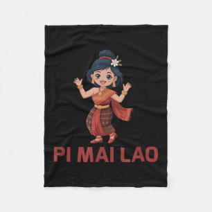 Laos New Year Girl Pi Mai Lao Fleecedecke