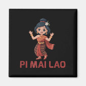 Laos New Year Girl Pi Mai Lao Magnet (Vorne)