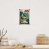 Laos Pha That Luang Illustration Reise Kunst Poster (Küche)