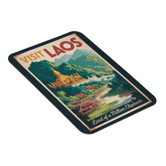 Laos Pha That Luang Illustration Travel Art Magnet (Rechte Seite)