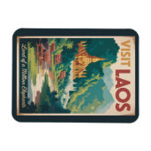 Laos Pha That Luang Illustration Travel Art Magnet (Horizontal)