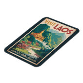 Laos Pha That Luang Illustration Travel Art Magnet (Linke Seite)