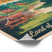 Laos Pha That Luang Illustration Travel Art Poster (Ecke)