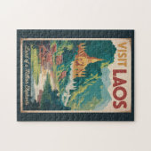 Laos Pha That Luang Illustration Travel Art Puzzle (Horizontal)