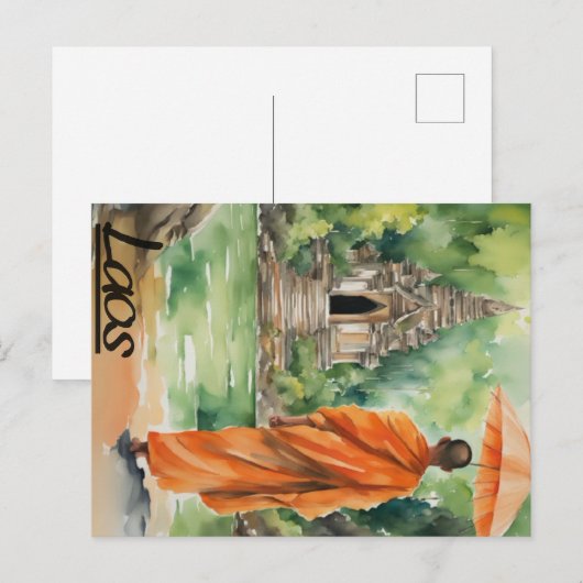 Laos Postkarte (Vorne/Hinten)
