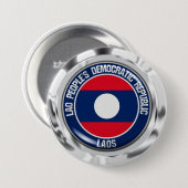 Laos Round Emblem Button (Vorne & Hinten)