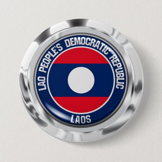 Laos Round Emblem Button (Vorderseite)