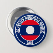 Laos Round Emblem Button (Vorne & Hinten)