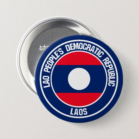 Laos Round Emblem Button (Vorne & Hinten)