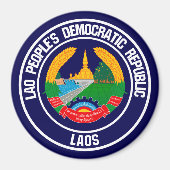 Laos Round Emblem Magnet (Vorne)