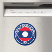 Laos Round Emblem Magnet (In Situ (Geschirrspüler))