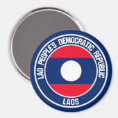 Laos Round Emblem Magnet (Vorderseite/Rückseite)