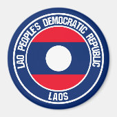 Laos Round Emblem Magnet (Vorne)