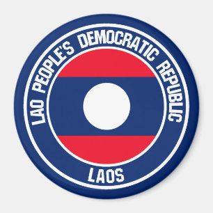 Laos Round Emblem Magnet