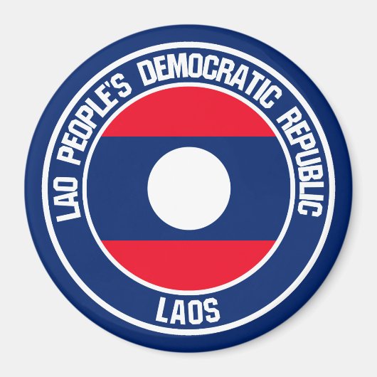 Laos Round Emblem Magnet (Vorne)