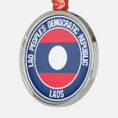 Laos Round Emblem Ornament Aus Metall (Links)