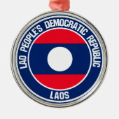Laos Round Emblem Ornament Aus Metall (Vorne)