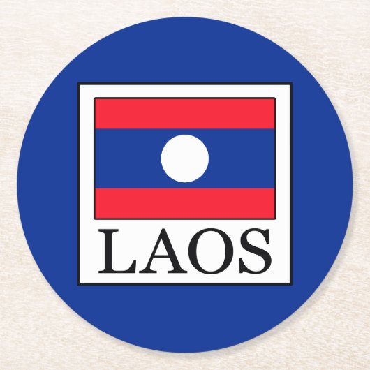Laos Runder Pappuntersetzer (Vorderseite)