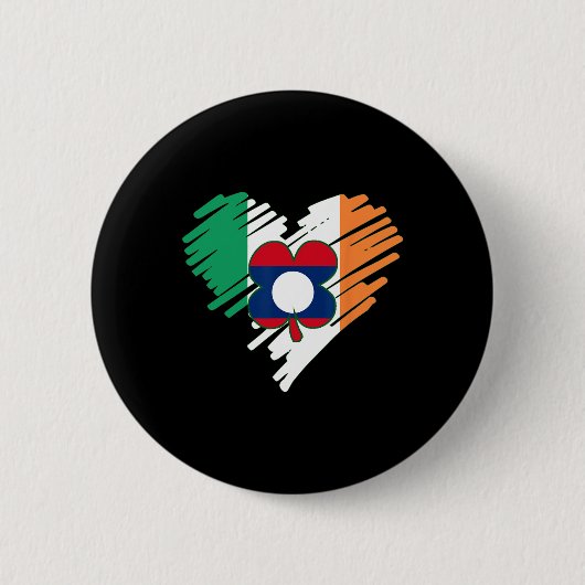 Laos Stolz Lao Laotische Flagge St. Patricks Day S Button (Vorderseite)