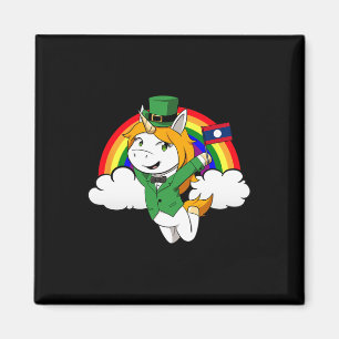 Laos Stolz Lao Laotische Flagge St. Patricks Tag U Magnet