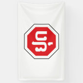 Laos Traffic STOP ⚠ YOOT in laotischer Sprache Banner (Vertikal)