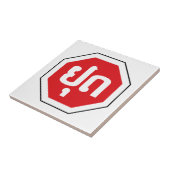 Laos Traffic STOP ⚠ YOOT in laotischer Sprache Fliese (Seite)