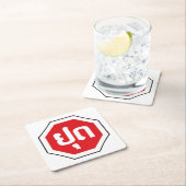 Laos Traffic STOP ⚠ YOOT in laotischer Sprache Rechteckiger Pappuntersetzer (Vor Ort)