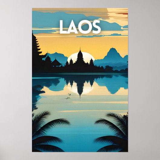 Laos Travel Art Poster (Vorne)