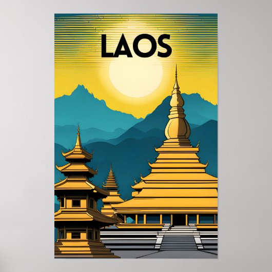 Laos Travel Art Poster (Vorne)