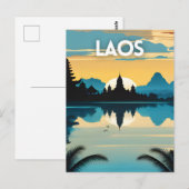 Laos Travel Art Poster Postkarte (Vorne/Hinten)