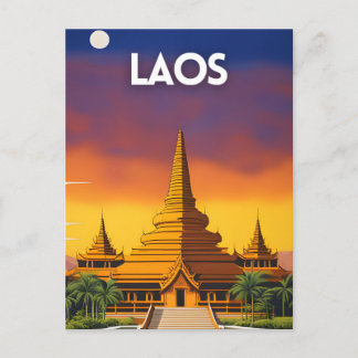 Laos Travel Poster Postkarte
