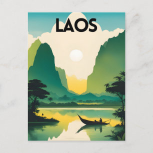 Laos Travel Postkarte