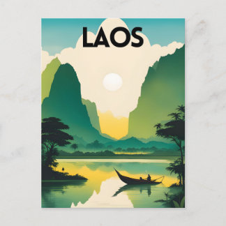 Laos Travel Postkarte