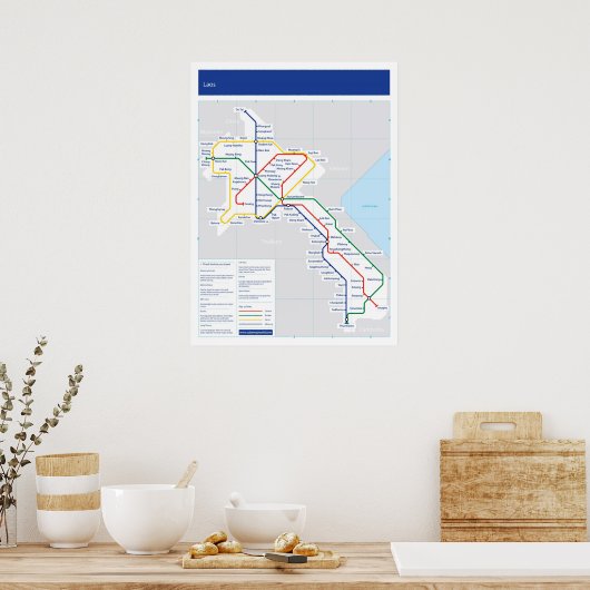 Laos U-Bahn-Karte Poster (Küche)