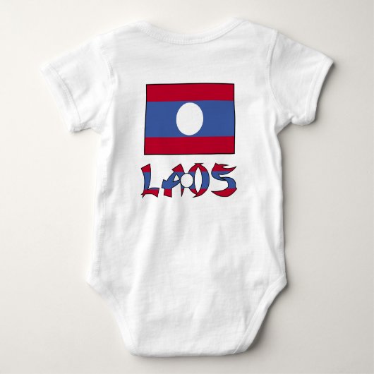 Laos und laotische Flagge Baby Strampler (Rückseite)
