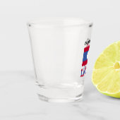 Laos und laotische Flagge mit Ihrem Namen Shotglas Schnapsglas (Links)