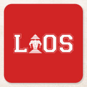 LAOS UNIVERSITY RECHTECKIGER PAPPUNTERSETZER (Vorderseite)