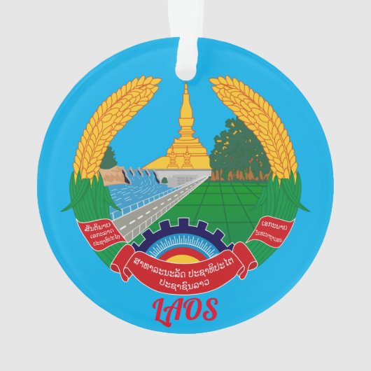 Laos Vacation Akryllische Weihnachtsdekoration Ornament (Rückseite)