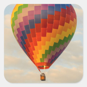 Laos, Vang Vieng. Heißluftballon Quadratischer Aufkleber