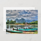 Laos, Vang Vieng, Nam Song River Postkarte (Vorne/Hinten)