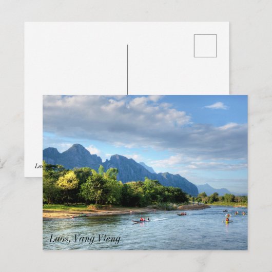 Laos, Vang Vieng Postkarte (Vorne/Hinten)
