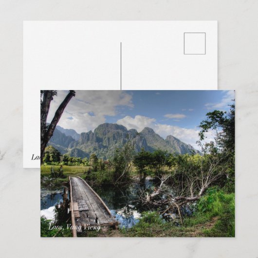 Laos, Vang Vieng Postkarte (Vorne/Hinten)
