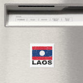 Laos Vintage-Flagge Magnet (In Situ (Geschirrspüler))