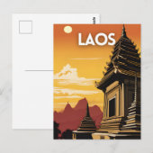 Laos Vintage Reisen Postkarte (Vorne/Hinten)