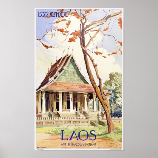 Laos Vintage Travel Poster (Vorne)